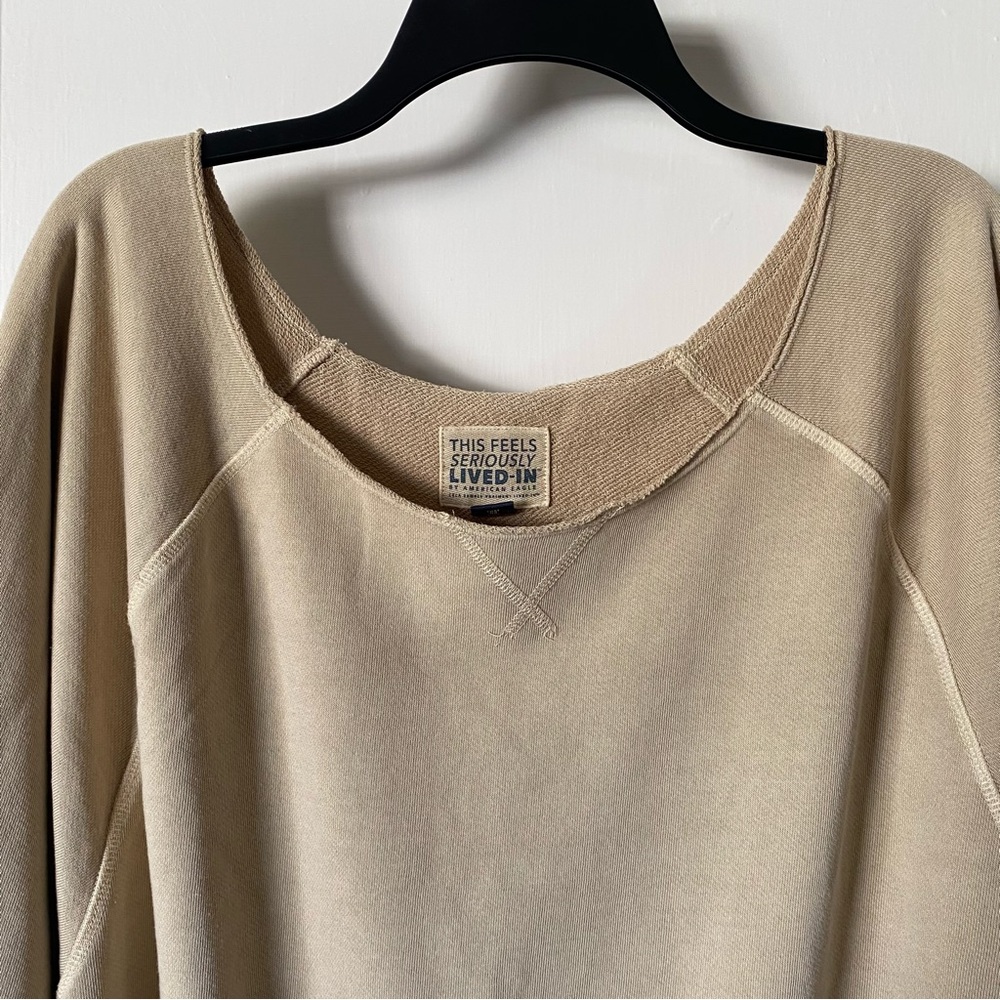 American Eagle This Feels Seriously Lived-In Tan Sweater - Picture 4 of 14